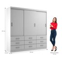 Ver imagem 4 de Guarda Roupa Isabela 3 Portas 9 Gavetas Evidência Móveis
