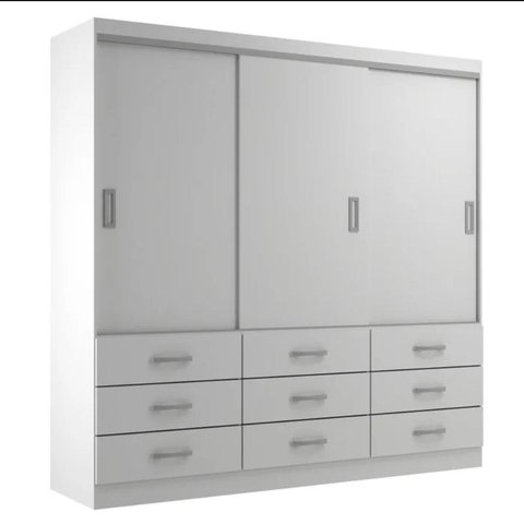 Guarda Roupa Isabela 3 Portas 9 Gavetas Evidência Móveis