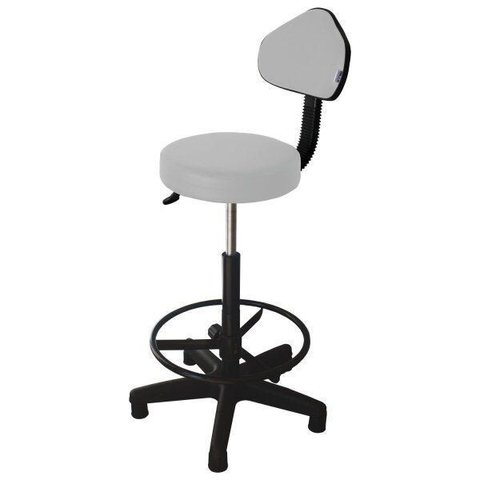 Cadeira Escritório Operadora Giratória Encosto Mocho Fidler Ecoflex Branco/Couro