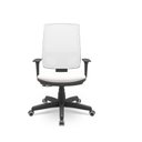 Ver imagem 1 de Cadeira Plaxmetal Brizza Presidente Tela Branca Assento Vinil Branco Base Aço Relax