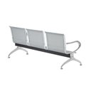 Ver imagem 3 de Cadeira Longarina Cromada 3 Lugares Cinza