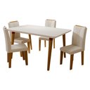 Ver imagem 2 de Mesa de Jantar 4 Lugares Adele Off White/Nude - Panorama Móveis