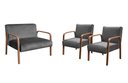 Ver imagem 1 de Conjunto Anita 2+1+1 Lugares Cor:Veludo Cinza 220