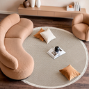 Ver imagem 3 de Tapete Redondo Sala Quarto 100% Algodão Estampa Zigzag Franja Lavável Antiderrapante Decoração Boho