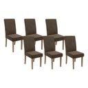 Ver imagem 1 de Cadeira de Cozinha 2cad142ng Kit 6 Un Nogueira/suede Marrom A033 - Kappesberg