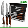Kit Jogo de Facas de Cozinha Profissional Antiaderente 3 Peças Inox Titanium - 1