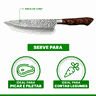 Kit Jogo de Facas de Cozinha Profissional Antiaderente 3 Peças Inox Titanium - 4