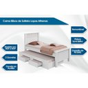 Ver imagem 2 de Bicama Solteiro Athenas C/ 2 Gavetas e Cama Auxiliar Amendoa Clean - Lopas
