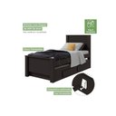 Ver imagem 5 de Bicama Solteiro Athenas C/ 2 Gavetas e Cama Auxiliar Amendoa Clean - Lopas