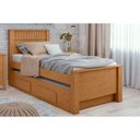 Ver imagem 1 de Bicama Solteiro Athenas C/ 2 Gavetas e Cama Auxiliar Amendoa Clean - Lopas