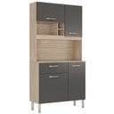 Ver imagem 2 de Kit Cozinha 4 Portas 1 Gaveta 91401 Avena Grafito Demobile