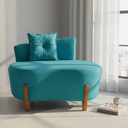 Ver imagem 2 de Namoradeira Sofá Feijão Luna 100cm Orgânica Suede Azul Turquesa