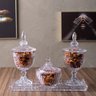 Kit 2 Bomboniere Potiche de Cristal Baleiro com Pé e Tampa Dublin Lyor Decorativo Transparente - 5