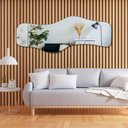 Ver imagem 4 de Espelho Orgânico Horizontal 170x70 Moldura Couro - Waves Caramelo