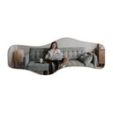 Ver imagem 1 de Espelho Orgânico Horizontal 170x70 Moldura Couro - Waves Caramelo