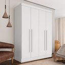 Ver imagem 1 de Guarda Roupa 4 Portas Solteiro Mayra Branco - Móveis Arapongas Branco