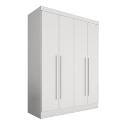 Guarda Roupa 4 Portas Solteiro Mayra Branco - Móveis Arapongas Branco - 2