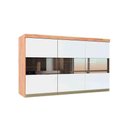 Ver imagem 1 de Armário Aéreo P/ Cozinha Chardonnay 3 Portas C/ Vidro 120cm Castanho/branco - Ronipa