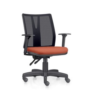 Cadeira Addit Ergonômica - 4124 Nr17 da Abnt com Regulagem de Braço (tecido Crepe Cor: Laranja)