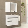 Conjunto Gabinete Suspenso com Pia e Espelheira 60cm Branco Napoli - 4
