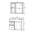 Ver imagem 3 de Conjunto Gabinete Suspenso com Pia e Espelheira 60cm Branco Napoli