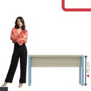 Ver imagem 5 de Mesa Escritório 1500x600x750mm M150-60pe40tub Castanheira Natural-azul Dali