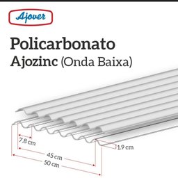 Telha Policarbonato 244x50cm Onda Baixa Cristal Ajover - 4