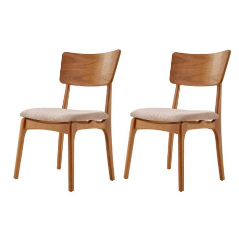 Conjunto com 2 Cadeiras Viena Gold em Madeira Maciça para Sala de Jantar