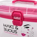 Ver imagem 6 de Maleta Maquiagem Frasqueira Organizadora Cosmesticos Bandeja Removivel Caixa Multiuso Porta Acessori