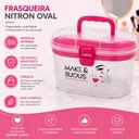 Ver mais imagens de Maleta Maquiagem Frasqueira Organizadora Cosmesticos Bandeja Removivel Caixa Multiuso Porta Acessori
