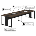 Ver imagem 2 de Mesa de Reunião Escritório 8 Lugares 3,60m Freijó Preto