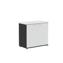 Ver imagem 1 de Armário Baixo para Escritório P25 com 2 Portas Preto/Branco