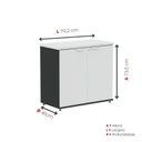 Ver imagem 3 de Armário Baixo para Escritório P25 com 2 Portas Preto/Branco