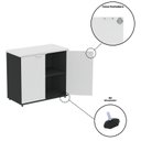 Ver mais imagens de Armário Baixo para Escritório P25 com 2 Portas Preto/Branco