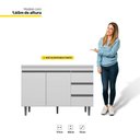 Ver imagem 3 de Balcão Gabinete De Pia 100cm Sem Tampo 2 Portas Branco