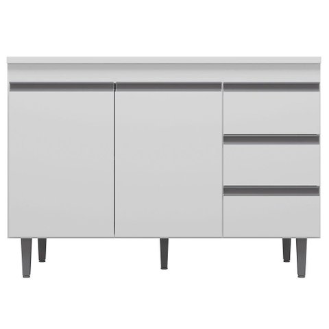 Balcão Gabinete De Pia 100cm Sem Tampo 2 Portas Branco