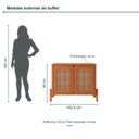 Ver imagem 2 de Buffet Arco 103 cm Porta Sextavada Incolar Cedro