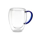 Ver imagem 1 de Xícara em Vidro Borossilicato Parede Dupla 350ml Azul