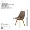 Ver imagem 7 de Kit 2 Cadeiras para Jantar Cozinha Saarinen Leda Design Wood Base Madeira Nude