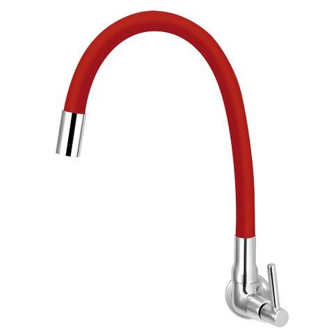 Torneira para Cozinha de Parede Tubo Gourmet Colorido 1/4v.:vermelho