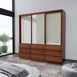 Guarda-Roupa Casal 100% MDF 3 Portas e 9 Gavetas  Eco 07 Bom Pastor - 1
