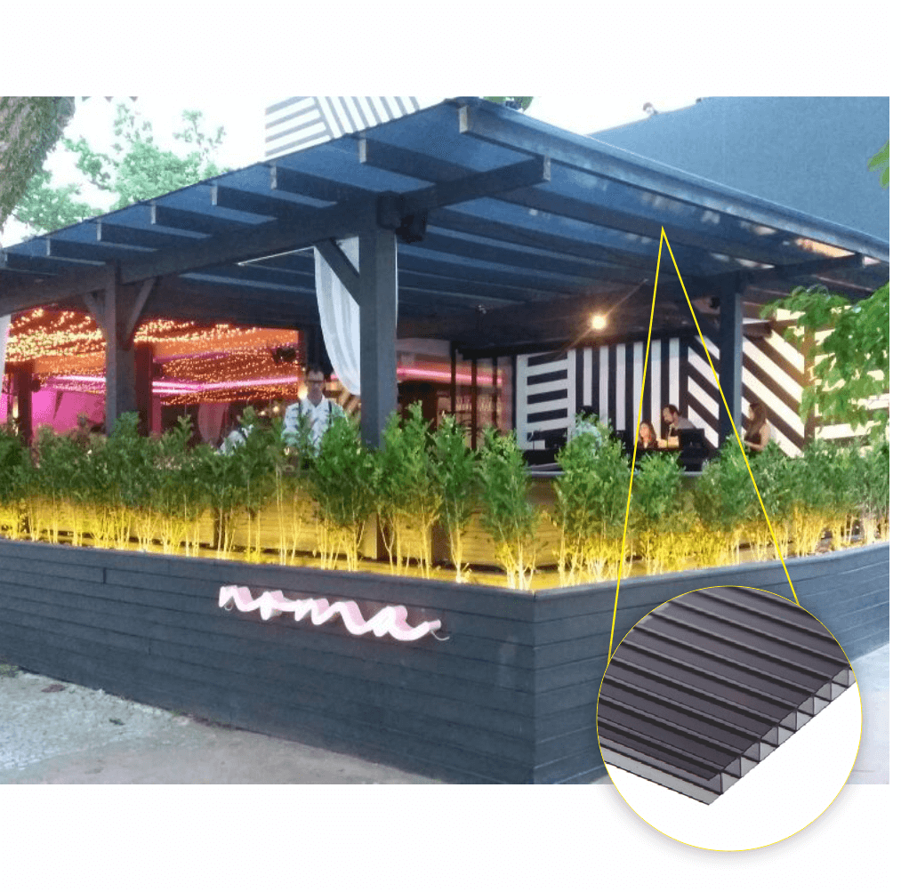 Chapa de Policarbonato Alveolar Bronze 4mm - 1,05m x 3,00m - 4