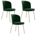 Ver imagem 1 de Kit 3 Cadeiras Sala de Jantar Estofada Gavi Arena L02 Couríssimo Verde Musgo - Lyam Decor