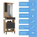 Ver imagem 5 de Conjunto de Banheiro com Gabinete Cuba e Espelheira LED Berlin 60cm Marrom/Carvalho Nature/Preto