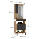Ver imagem 3 de Conjunto de Banheiro com Gabinete Cuba e Espelheira LED Berlin 60cm Marrom/Carvalho Nature/Preto