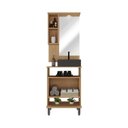 Ver imagem 2 de Conjunto de Banheiro com Gabinete Cuba e Espelheira LED Berlin 60cm Marrom/Carvalho Nature/Preto