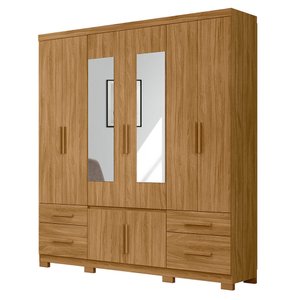 Guarda Roupa 8 Portas com Espelho Porto Plus Freijó 943036 Moval