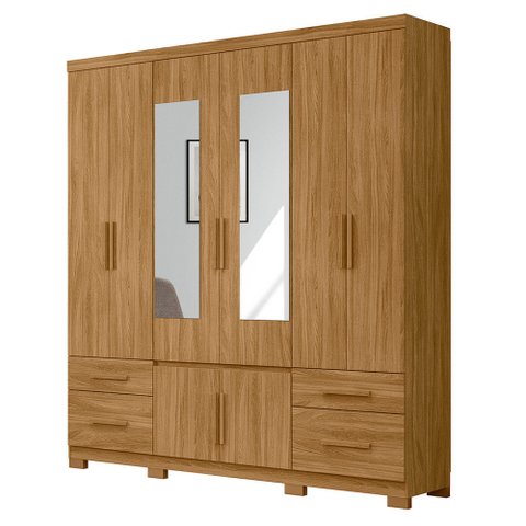 Guarda Roupa 8 Portas com Espelho Porto Plus Freijó 943036 Moval
