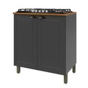 Ver imagem 1 de Balcão de Cozinha 80 cm Bariloche 2 Portas com Tampo 100% MDF Chumbo - Indekes