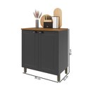 Ver imagem 3 de Balcão de Cozinha 80 cm Bariloche 2 Portas com Tampo 100% MDF Chumbo - Indekes